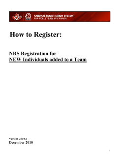 How to Register:  NRS Registration for NEW Individuals added to a Team