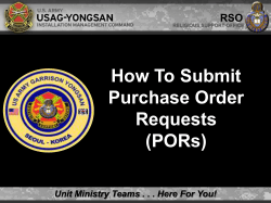 How To Submit Purchase Order Requests (PORs)