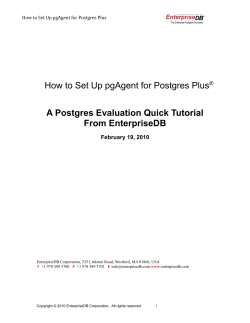 How to Set Up pgAgent for Postgres Plus From EnterpriseDB