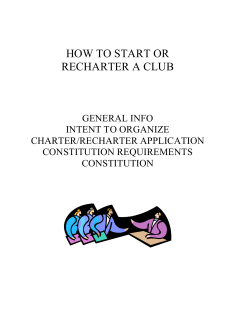 HOW TO START OR  RECHARTER A CLUB  GENERAL INFO  INTENT TO ORGANIZE 