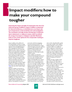 Impact modifiers: how to make your compound tougher
