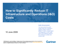 How to Significantly Reduce IT Infrastructure and Operations (I&amp;O) Costs