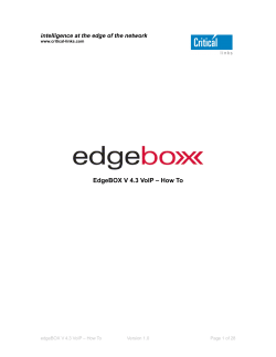 EdgeBOX V 4.3 VoIP – How To Version 1.0