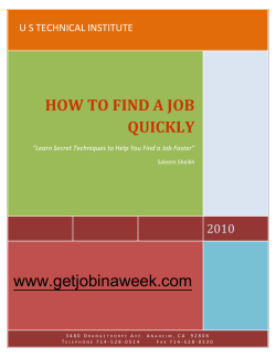 HOW TO FIND A JOB QUICKLY  www.getjobinaweek.com