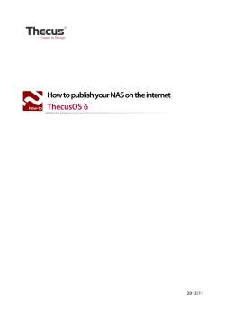 How to publish your NAS on the internet ThecusOS 6 2013/11