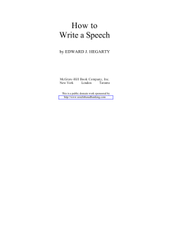 How to Write a Speech  by EDWARD J. HEGARTY