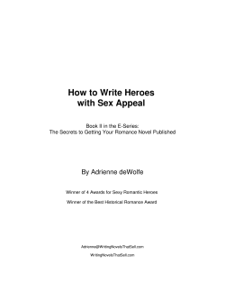 How to Write Heroes with Sex Appeal By Adrienne deWolfe
