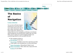 Navigation Basics - How to build better web site navigation...