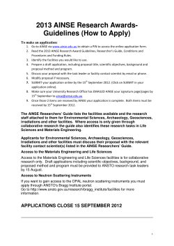 2013 AINSE Research Awards- Guidelines (How to Apply) To make an application: