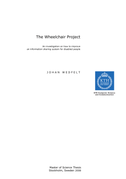 The Wheelchair Project Master of Science Thesis