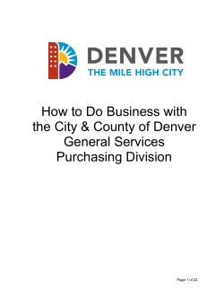 How to Do Business with the City &amp; County of Denver