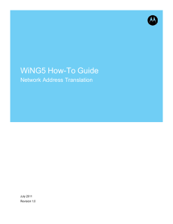 WiNG5 How-To Guide  Network Address Translation  