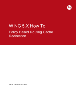 WiNG 5.X How To  Policy  Based Routing Cache Redirection
