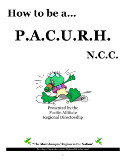 P.A.C.U.R.H. How to be a… N.C.C. Presented by the