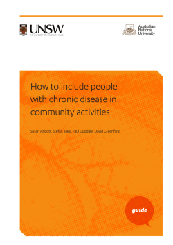 How to include people with chronic disease in community activities guide