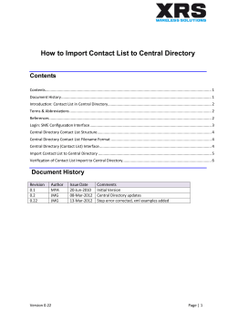 How to Import Contact List to Central Directory Contents