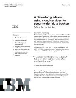 A “how-to” guide on using cloud services for security-rich data backup