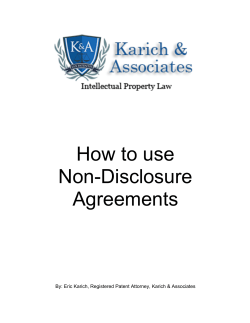 How to use Non-Disclosure Agreements