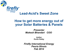 Lead-Acid's Sweet Zone How to get more energy out of Presenter