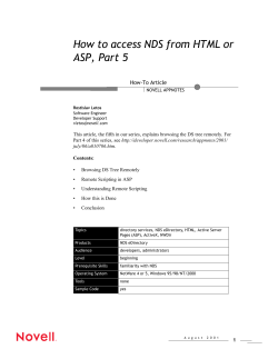 How to access NDS from HTML or ASP, Part 5 How-To Article