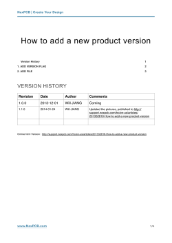 How to add a new product version ! VERSION HISTORY Revision