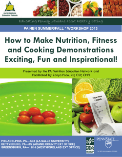How to Make Nutrition, Fitness and Cooking Demonstrations Exciting, Fun and Inspirational!