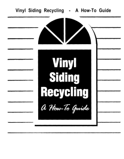 Vinyl Siding Recycling  -  A How-To Guide