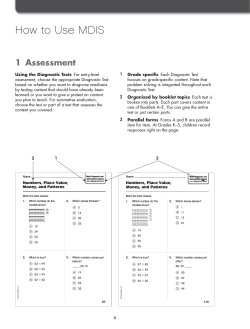How to Use MDIS 1	 Assessment