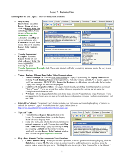 Legacy 7 – Beginning Class  Step-by-step
