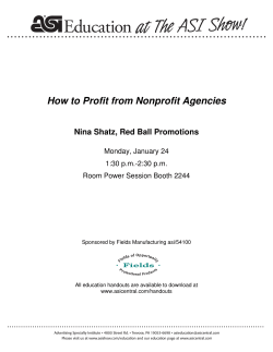 How to Profit from Nonprofit Agencies  Nina Shatz, Red Ball Promotions