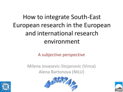 How to integrate South-East European research in the European and international research environment