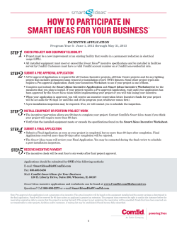 HOW TO PARTICIPATE IN SMART IDEAS FOR YOUR BUSINESS 1 STEP