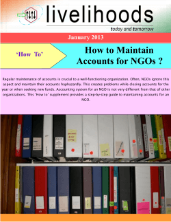 How to Maintain Accounts for NGOs ?  ‘How  To’