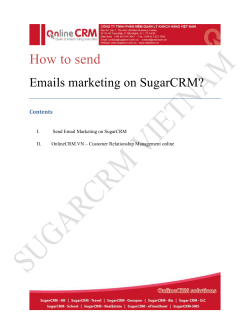 How to send Emails marketing on SugarCRM?