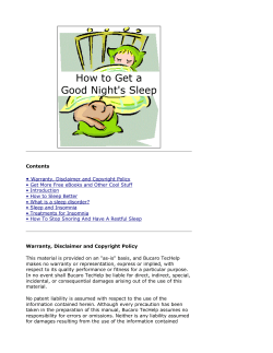 How to Get a Good Night's Sleep •