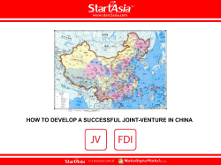 HOW TO DEVELOP A SUCCESSFUL JOINT-VENTURE IN CHINA