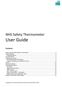 User Guide    NHS Safety Thermometer  