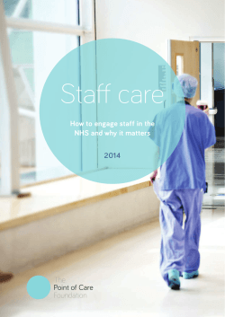 Staff care How to engage staff in the 2014