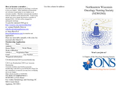 Northeastern Wisconsin Oncology Nursing Society How to become a member…