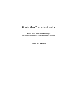 How to Mine Your Natural Market  David W. Dassow
