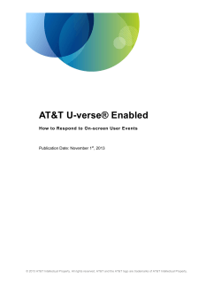 AT&amp;T U-verse® Enabled How to Respond to On-screen User Events