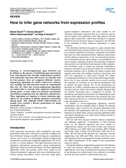 How to infer gene networks from expression profiles REVIEW Mukesh Bansal
