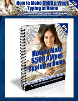 How to Make $500 a Week Typing at Home ---------------------------------------------------------- H.B.CO.A.