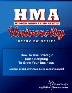 HMA University How To Use Strategic Sales Scripting