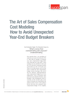 The Art of Sales Compensation Cost Modeling How to Avoid Unexpected