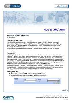 How to Add Staff Applicable to SIMS .net version Permissions required