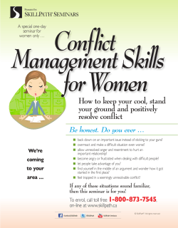 Conflict Management Skills for Women How to keep your cool, stand