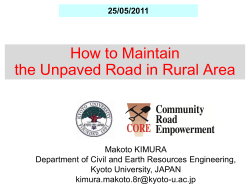 How to Maintain the Unpaved Road in Rural Area