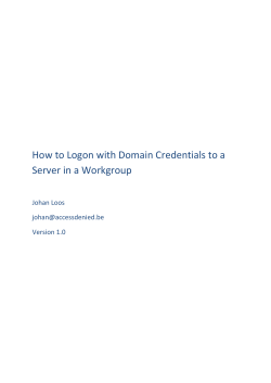How to Logon with Domain Credentials to a  Johan Loos