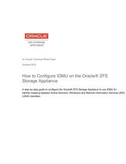 How to Configure IDMU on the Oracle® ZFS Storage Appliance